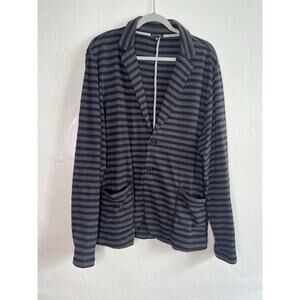 Son's of Intrigue Stretch Knit Two Button Long Sleeve Jacket Blazer Striped XXL